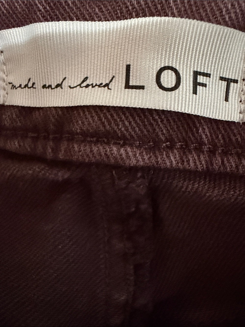 LOFT Burgundy Flare Jeans - Picture 3 of 4